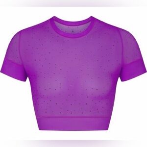 SKIMS Purple Violet Rhinestone Sheer Top